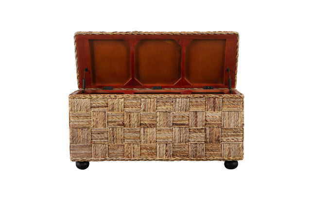 Natural Rattan Lift Top Storage Trunk – OROA, view 1