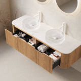 Floating Bathroom Vanity & Glass Basins - OROA