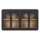 Black Vintage Arched Storage Buffet Cabinet - OROA