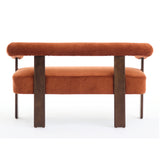 Round Orange Bouclé Loveseat - OROA