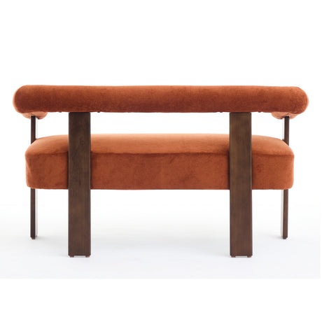 Round Orange Bouclé Loveseat - OROA