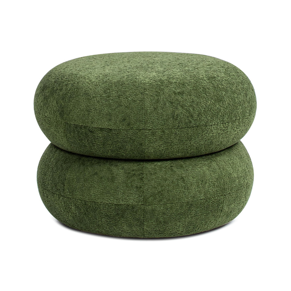 Nest - Round Upholstered Moss Green Ottoman - OROA