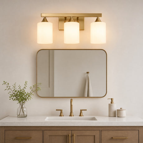 15" Gold 3-Light Vanity Wall Sconce | OROA