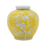 Yellow and White Wide Curved Plum Blossom Vase - OROA