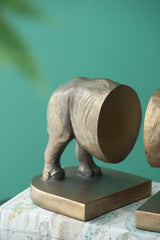 Rhino Bronze tone Bookends