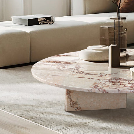 pink marble table