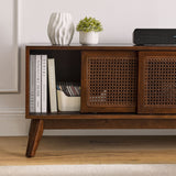 Mid Century Modern Rattan TV Stand - OROA