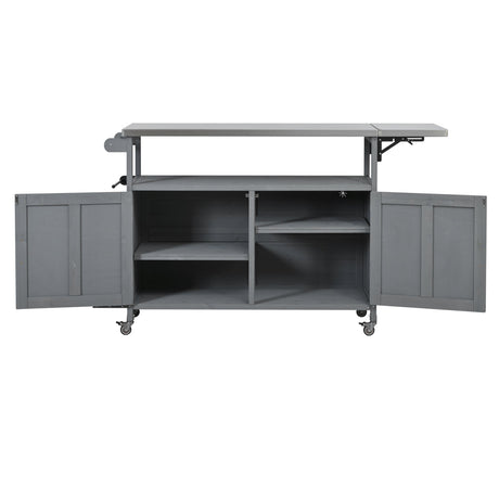 Foldable Outdoor Kitchen Island Patio - Gray