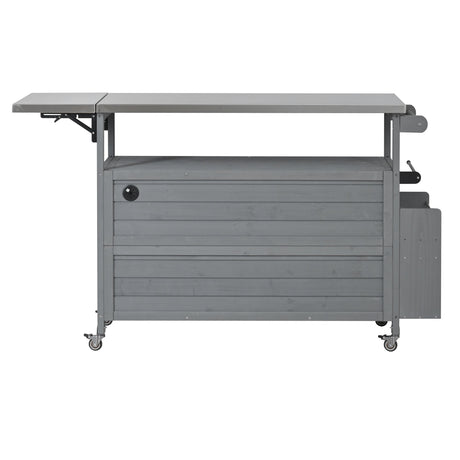 Foldable Outdoor Kitchen Island Patio - Gray