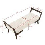 Mid-Century Bench With Wood Legs - OROA