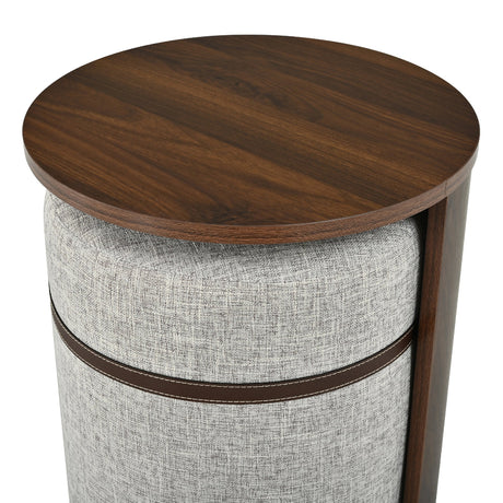 Walnut Side Table with Hidden Stool | Catchy
