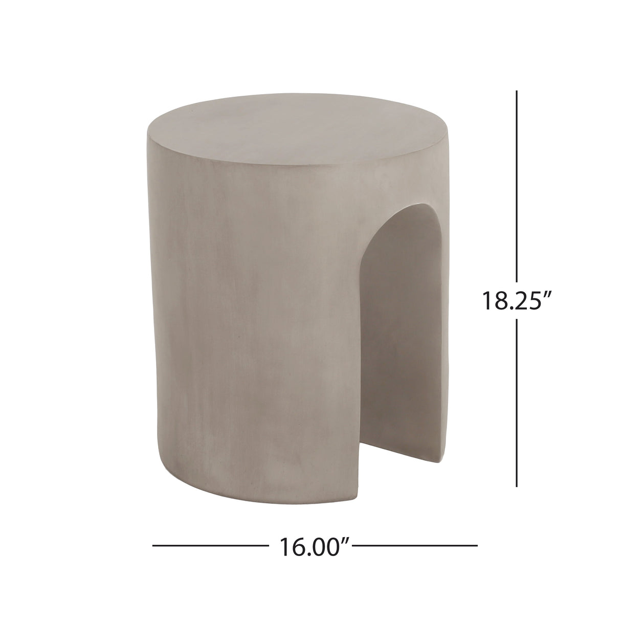 Outdoor Round U-Shape Side Table Light Grey