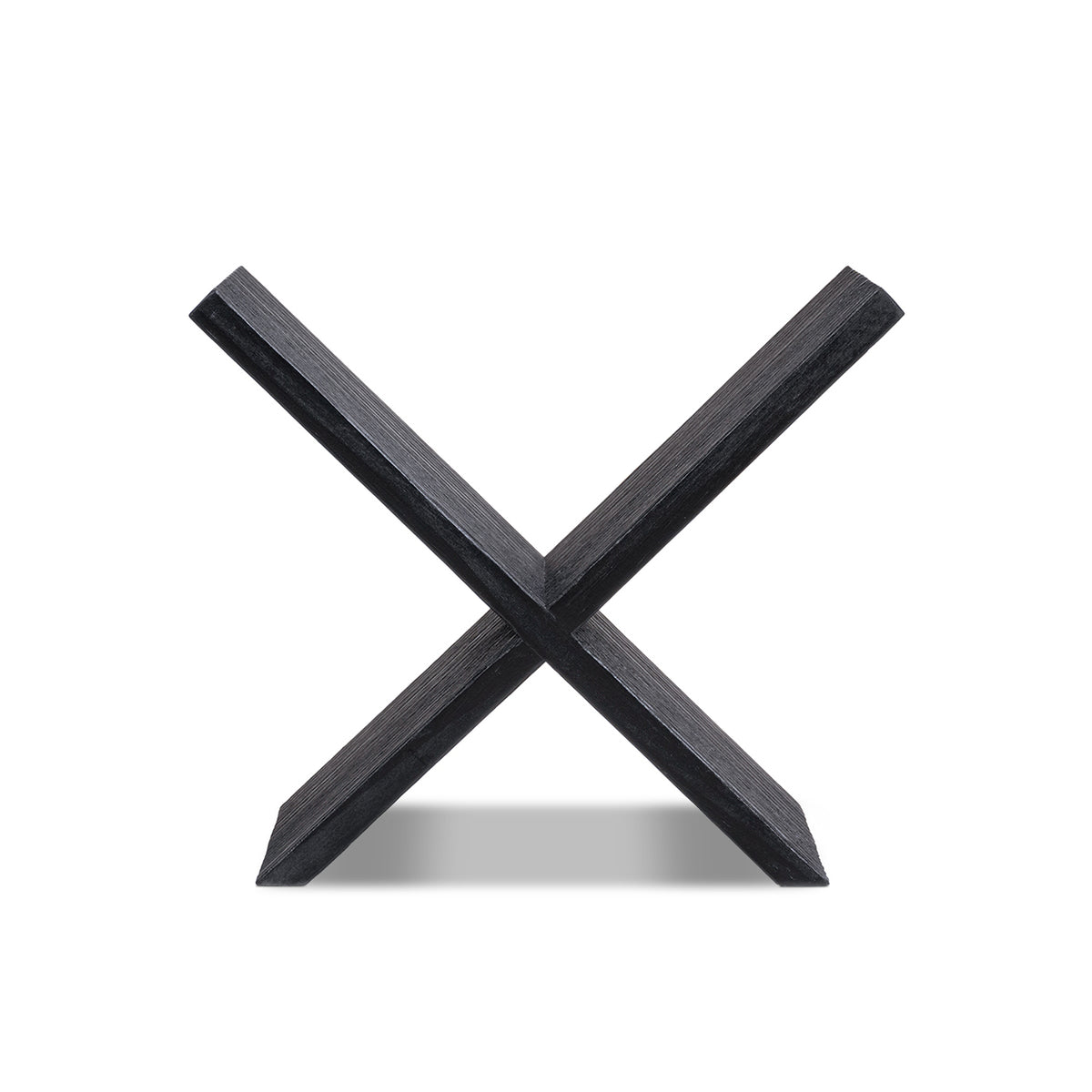 Otto X-Shaped Wood Display Shelf, Matte Black Reclaimed Pine - OROA Modern Furniture
