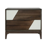 Brown and Cream Geometric Nightstand – OROA, view 1