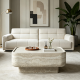 Cove Travertine-Look Floating Coffee Table | OROA