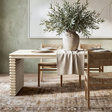 Geometric Waterfall Dining Table Reclaimed Wood | OROA
