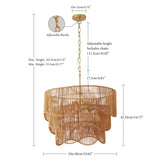 Handwoven Paper Rattan Boho Chandelier - OROA