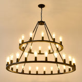 Black Wagon Wheel Chandelier - OROA