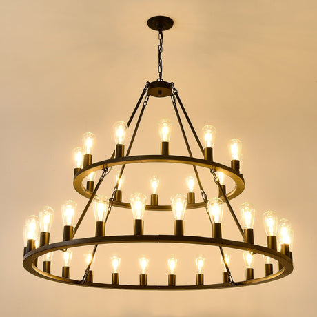 Black Wagon Wheel Chandelier | OROA
