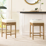 Lucia Ivory White Boucle Counter Stool | Maison Naturelle