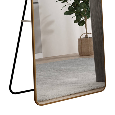 Gold Frame Floor Mounted Full Length Mirror | OROA