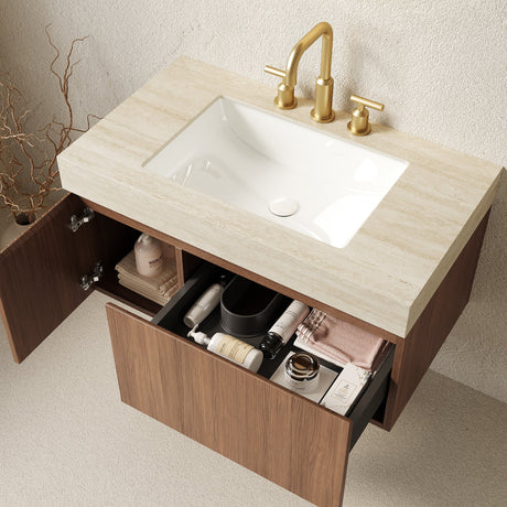 Roma Travertine Bathroom Vanity & Sink - OROA