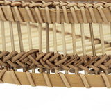 Round Decorative Brown Bamboo Woven Trays with Handles (S/3)