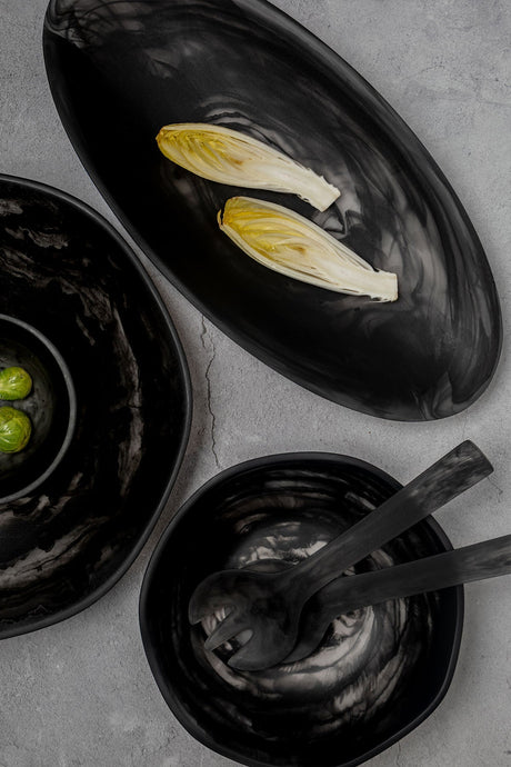 Oval Platter - Black Swirl
