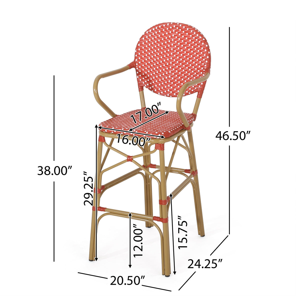 Outdoor Bar stool - French Bistro Red