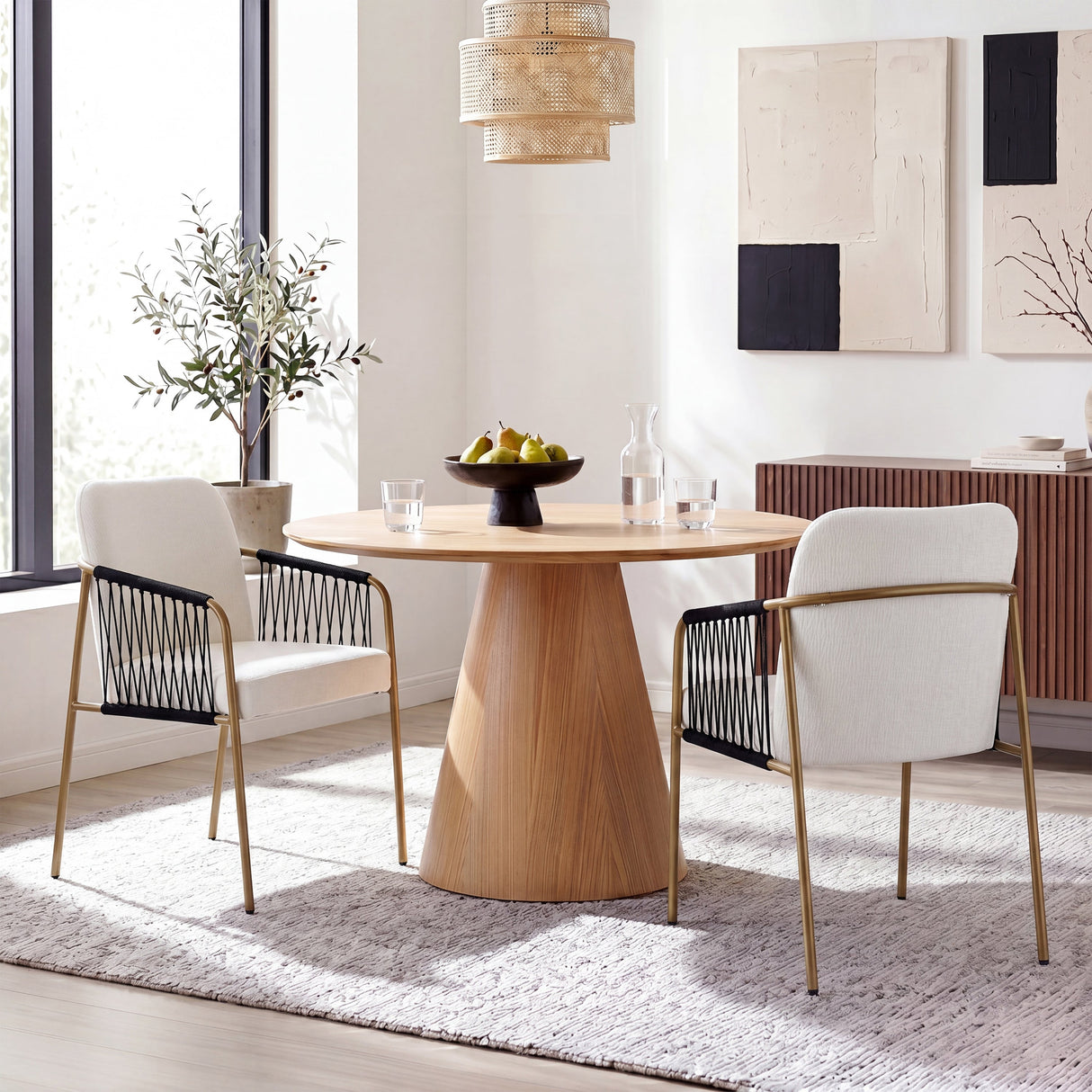Modern Glam Upholstered Dining Chairs (S/2) - OROA