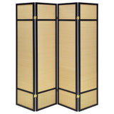 4 Panel Bamboo Room Divider Folding Screen - Natural