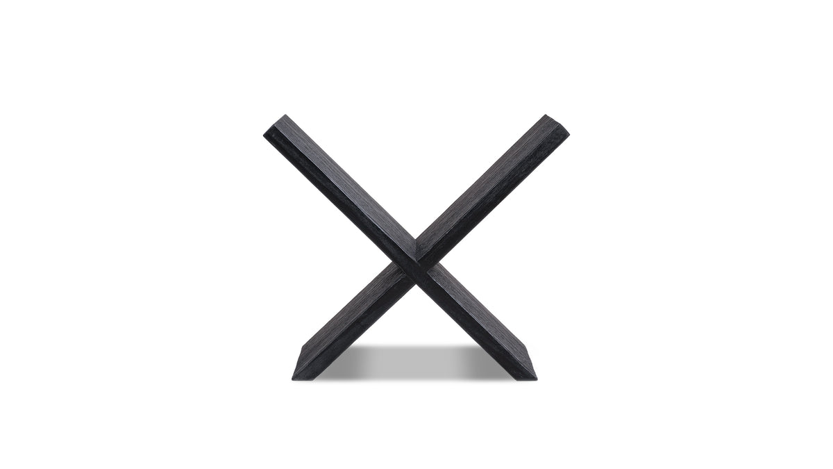 Otto X-Shaped Wood Display Shelf, Matte Black Reclaimed Pine - OROA Modern Furniture