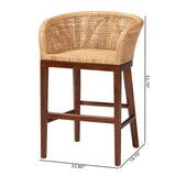 Rattan and Acacia Wood Counter Stool – OROA, view 8