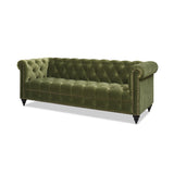 Green Velvet Sofa with Antique Brass Nailheads | oroa