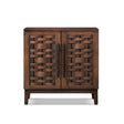 Koa Woven Wood Cabinet with Textured Door Fronts, Dark Brown Reclaimed Pine - OROA Modern Furniture