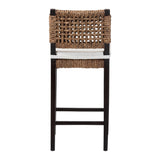 Seagrass and Mahogany Wood Bar Stool – OROA, view 4
