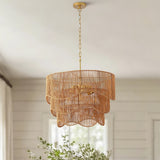 Handwoven Paper Rattan Boho Chandelier - OROA
