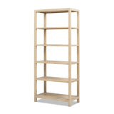 Ellis Reclaimed Pine 5-Shelf Open Frame Bookcase, Light Natural Cerused - OROA Online Furniture