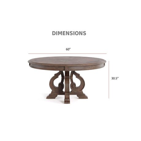 Solid Wood Pedestal Dining Table - OROA