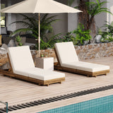 Lounge Chaise Set, Acacia Solid Wood - OROA