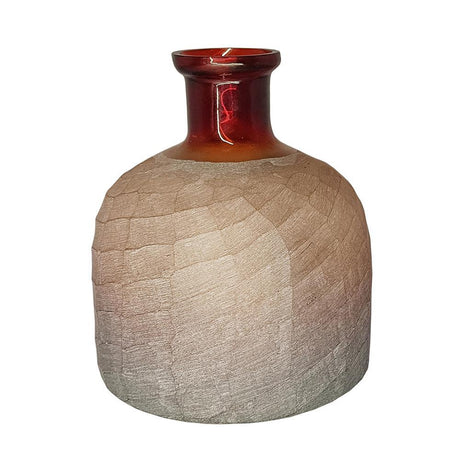 Terracotta Ombré Crackle Glass Vase - Catchy
