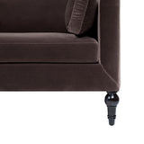 Josephine Modern Upholstered Sofa with Solid Wood Legs, Deep Brown Performance Velvet - OROA Modern Furniture