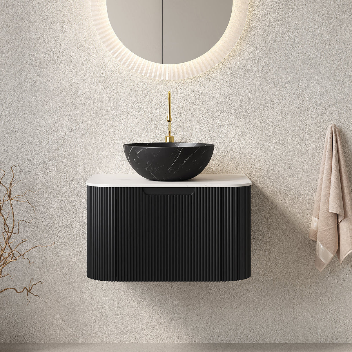 Floating Modern Bathroom Vanity & Sink - OROA