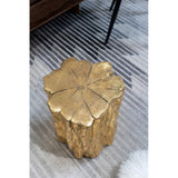 Organic texture takes on a glamorous finish with this sculptural tree trunk stool. 