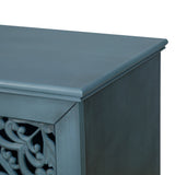 Antique Buffet Cabinet with Floral Carvings - OROA
