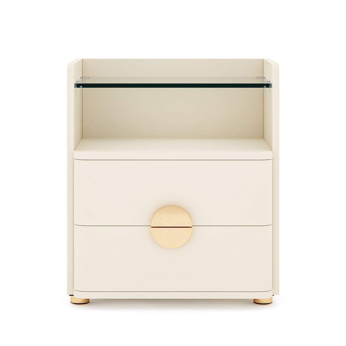 2 Drawer Nightstand - Beige Classic