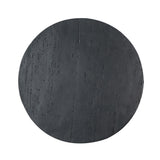 Textured Black Round Pedestal Dining Table – OROA, view 3