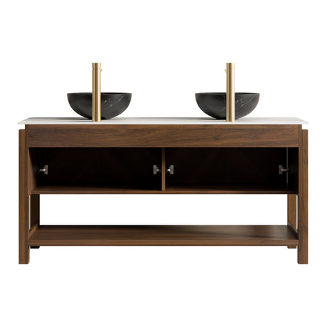 Modern 60" Bathroom Vanity with Sinter Stone Countertop - OROA
