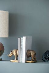 Rhino Bronze tone Bookends