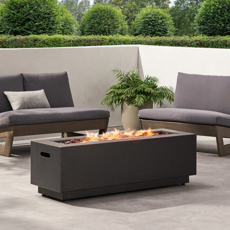 Modern Dark Grey - Outdoor Iron Propane Fire Pit